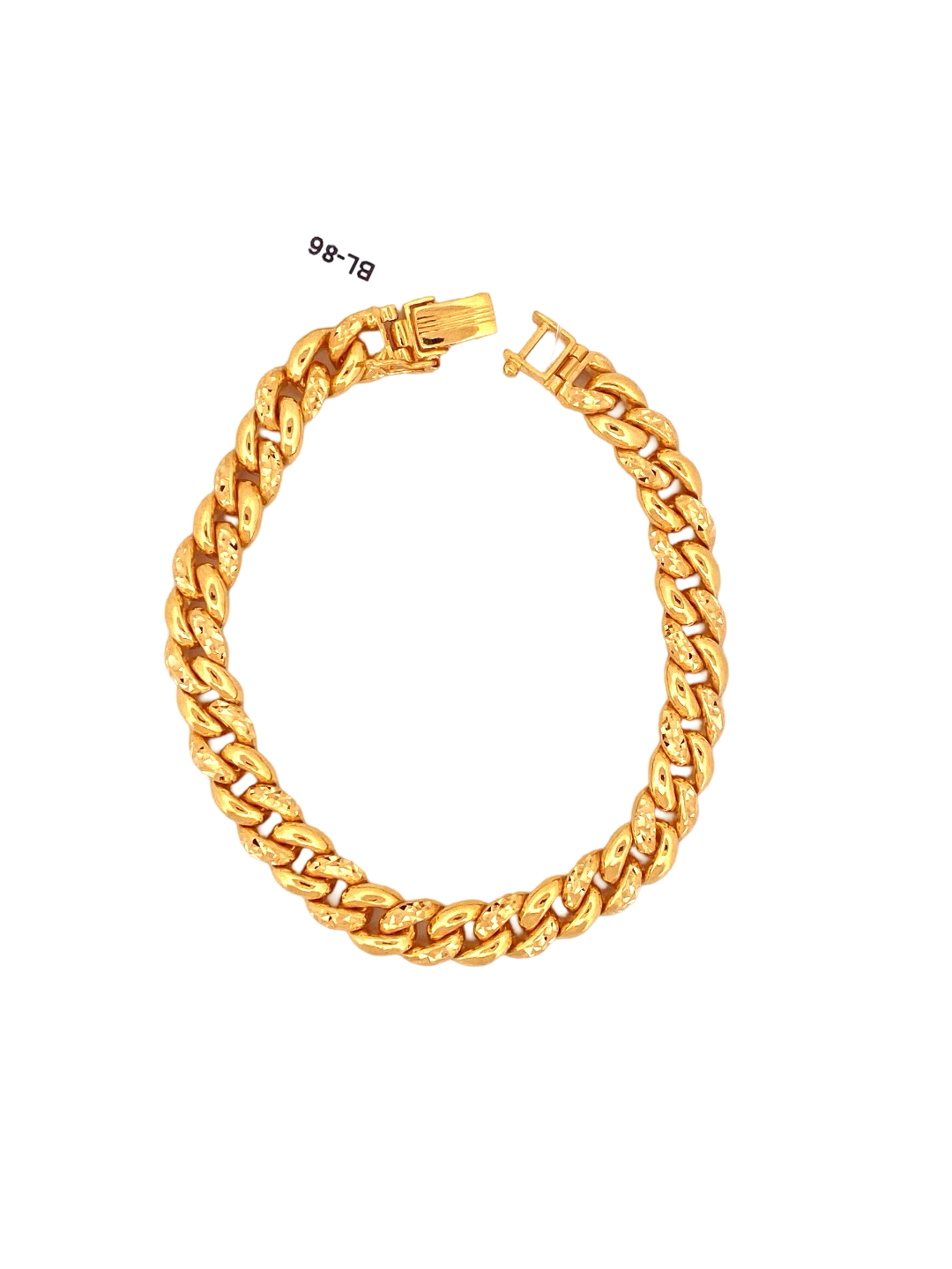 22K Gold Curb Link Designer Men's Bracelet