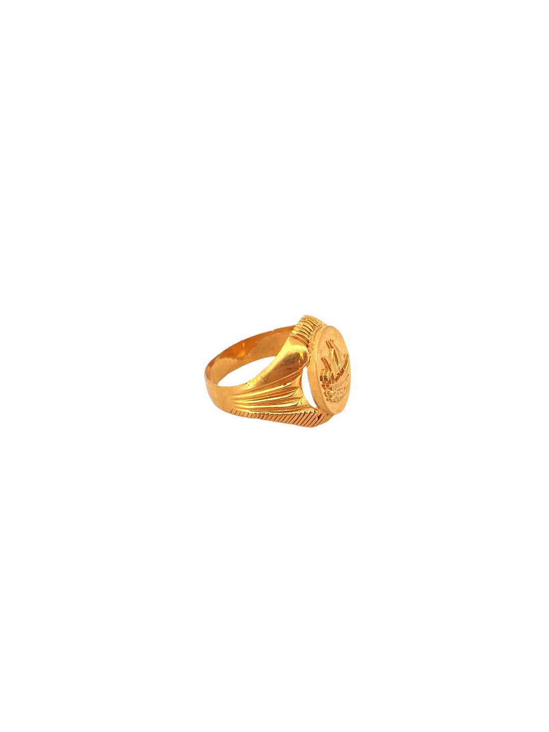 22K Gold Laser Cut Designer Men's Ring