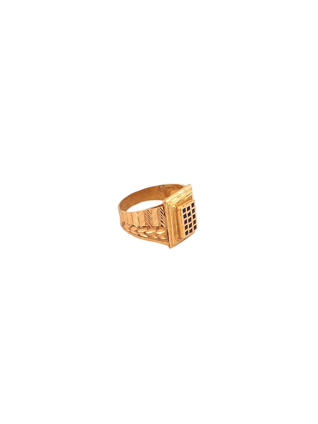 22K Gold Laser Cut Designer Men's Ring