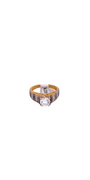 22K Gold CZ Solitaire Designer Ladies Ring