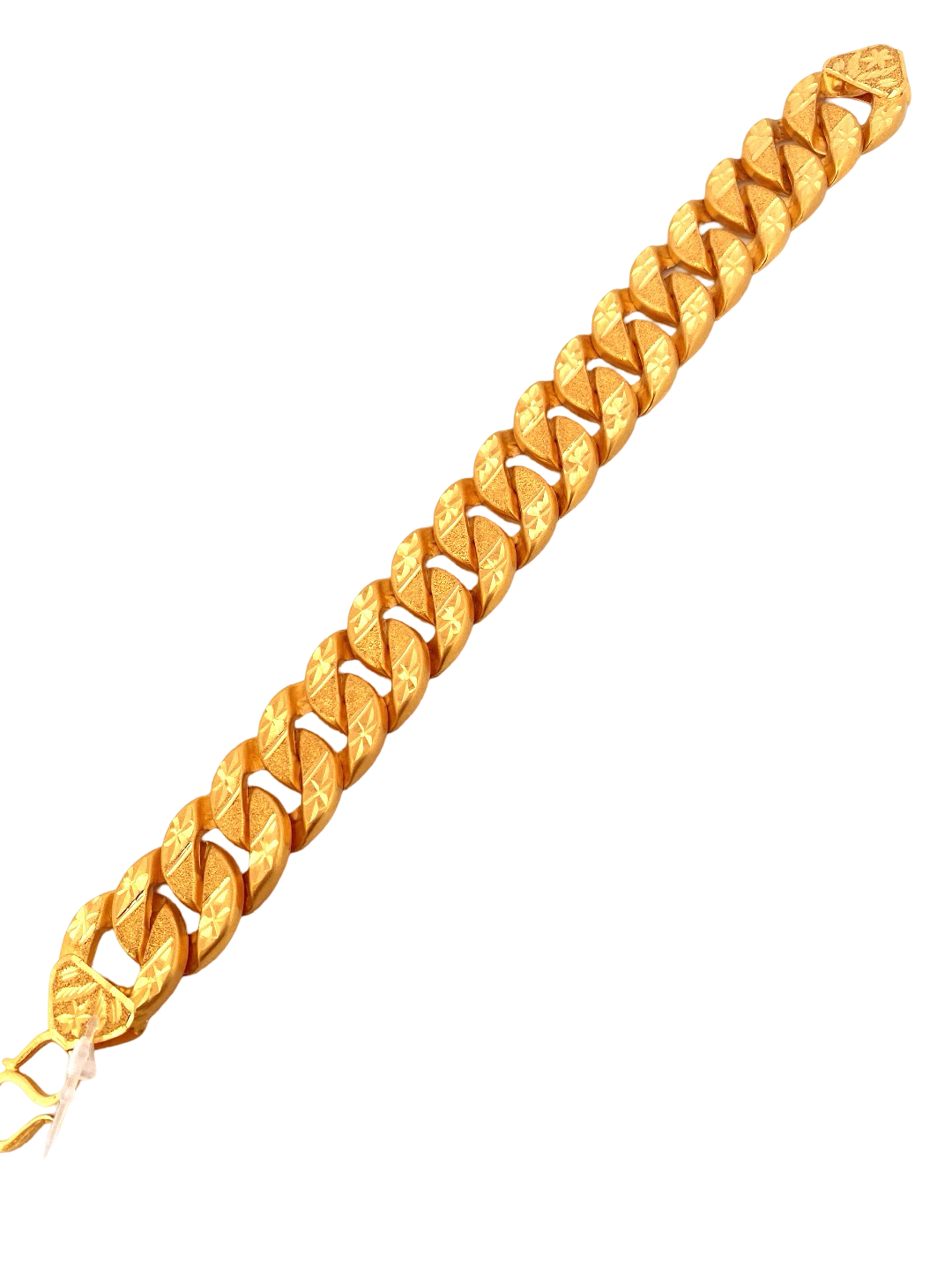 22K Gold Cuban Link Designer Men's Bracelet
