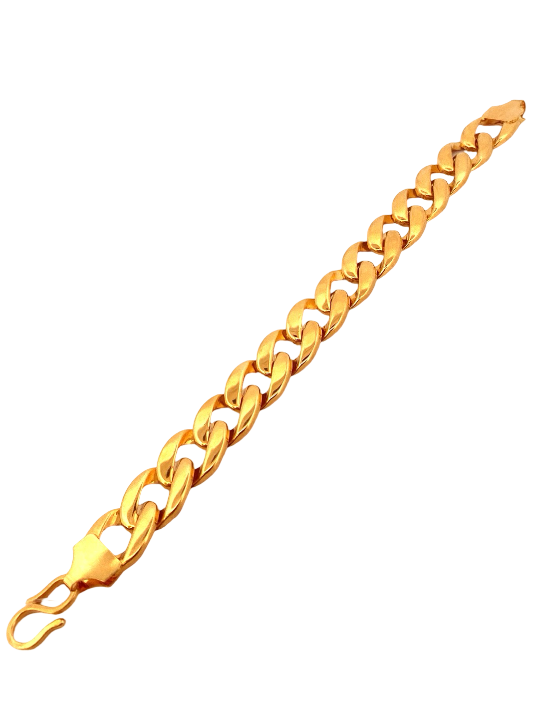 22K Gold Curb Link Designer Men's Bracelet