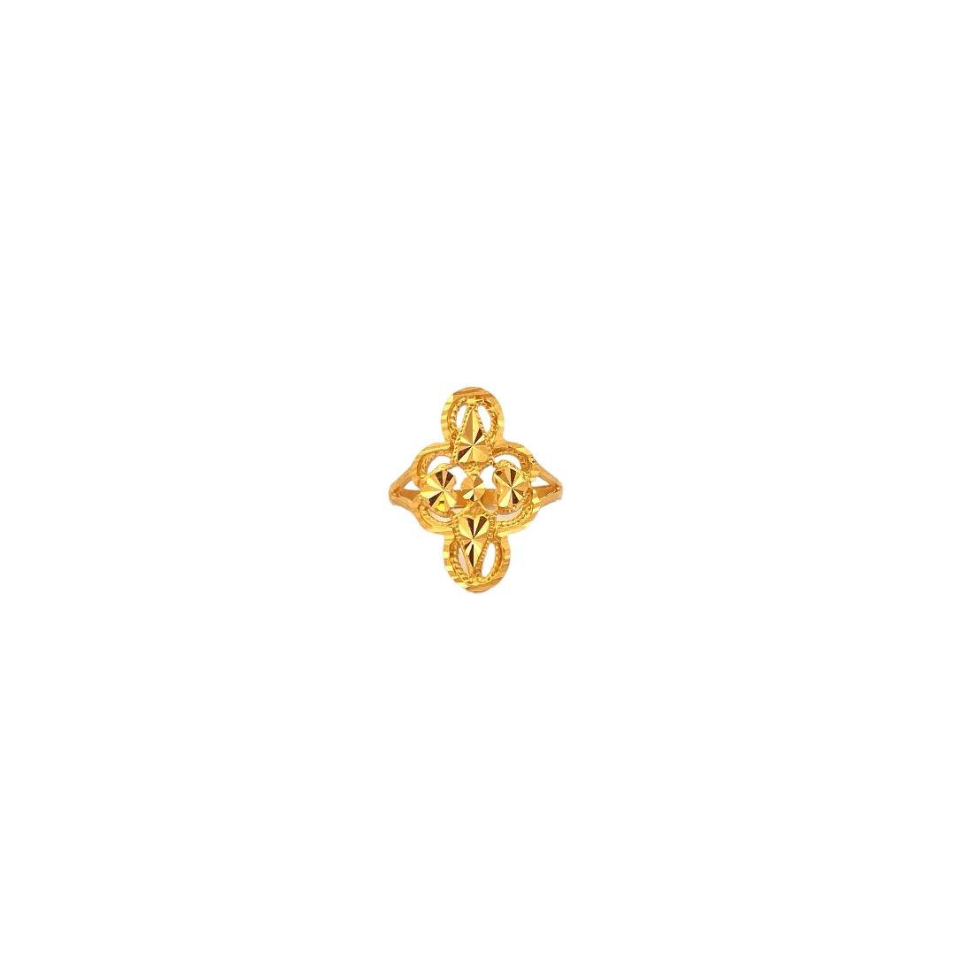 22K Gold Laser Cut Designer Ladies Ring