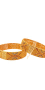 22K Gold Designer 2 Pieces Set Of Ladies Screw Bangles