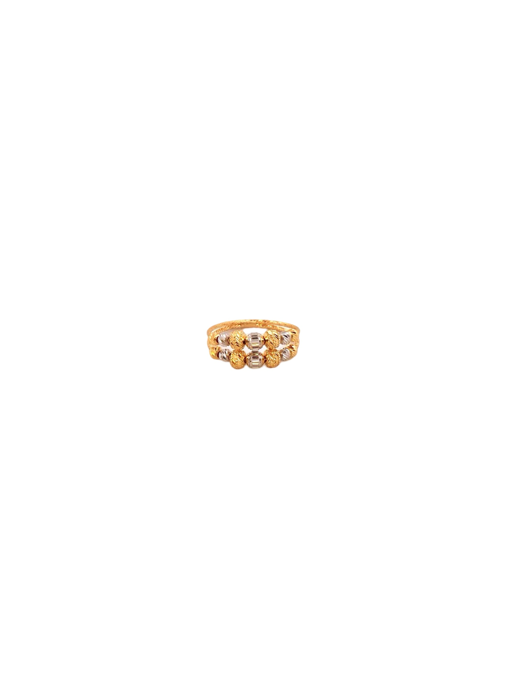 22K Gold Two-tone Designer Ladies Ring