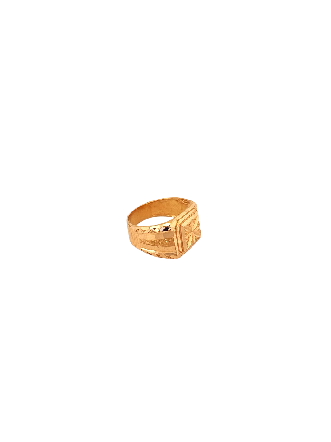 22K Gold Laser Cut Designer Men's Ring