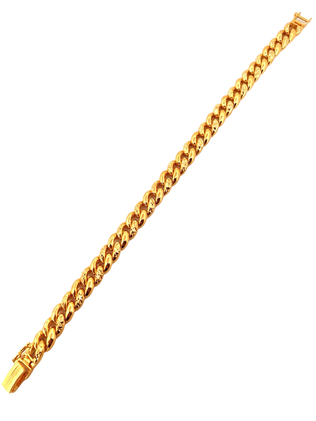 22K Gold Curb Link Designer Men's Bracelet