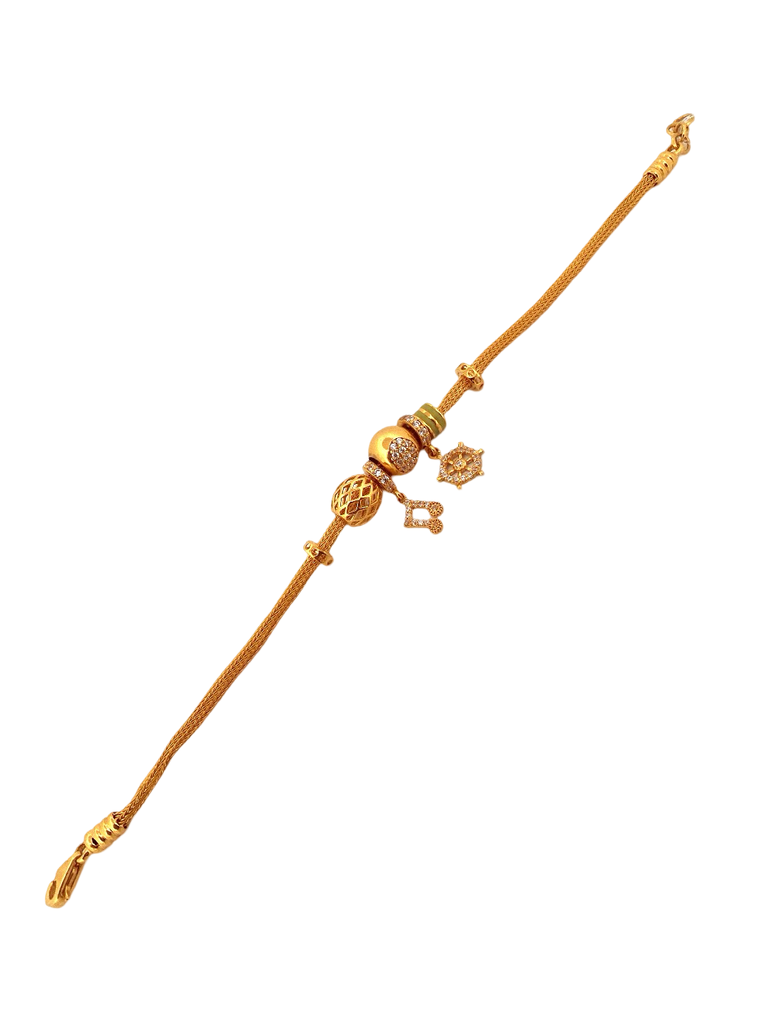 22K Gold CZ Designer Ladies Bracelet