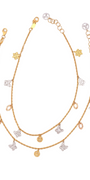 22K Gold Tri-tone Designer Ladies Anklet