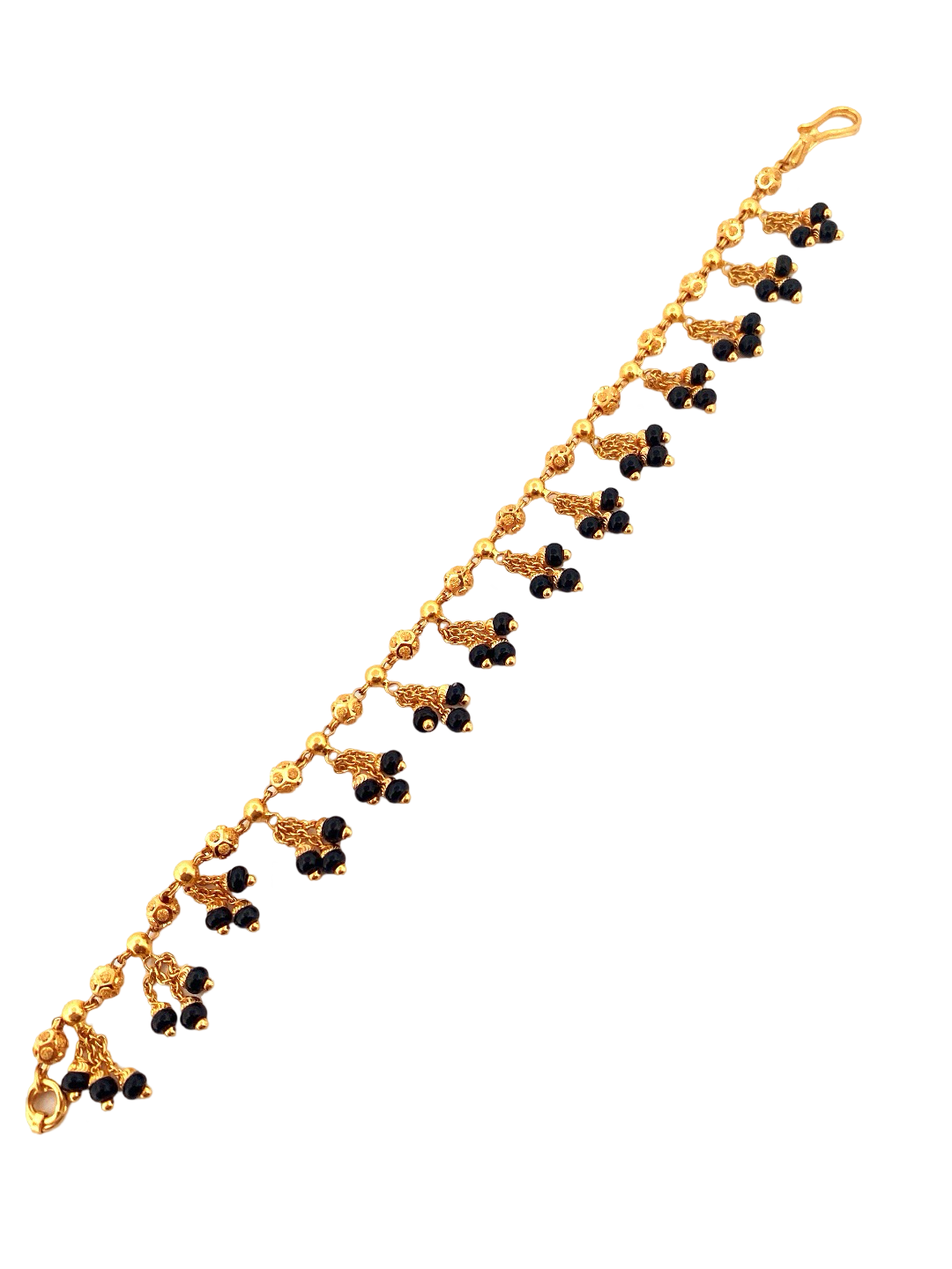 22K Gold Black Beads Designer Ladies Bracelet