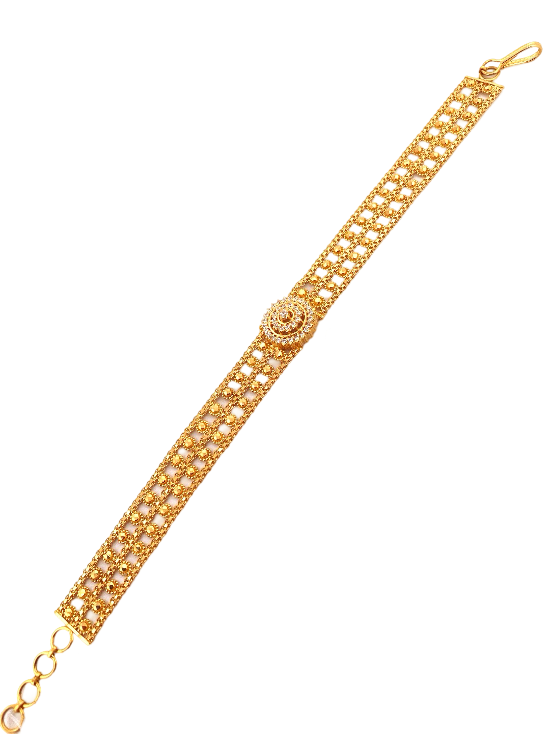 22K Gold CZ Designer Ladies Bracelet