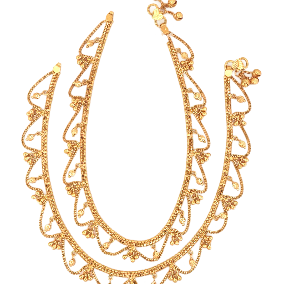 22K Gold Designer Ladies Anklet