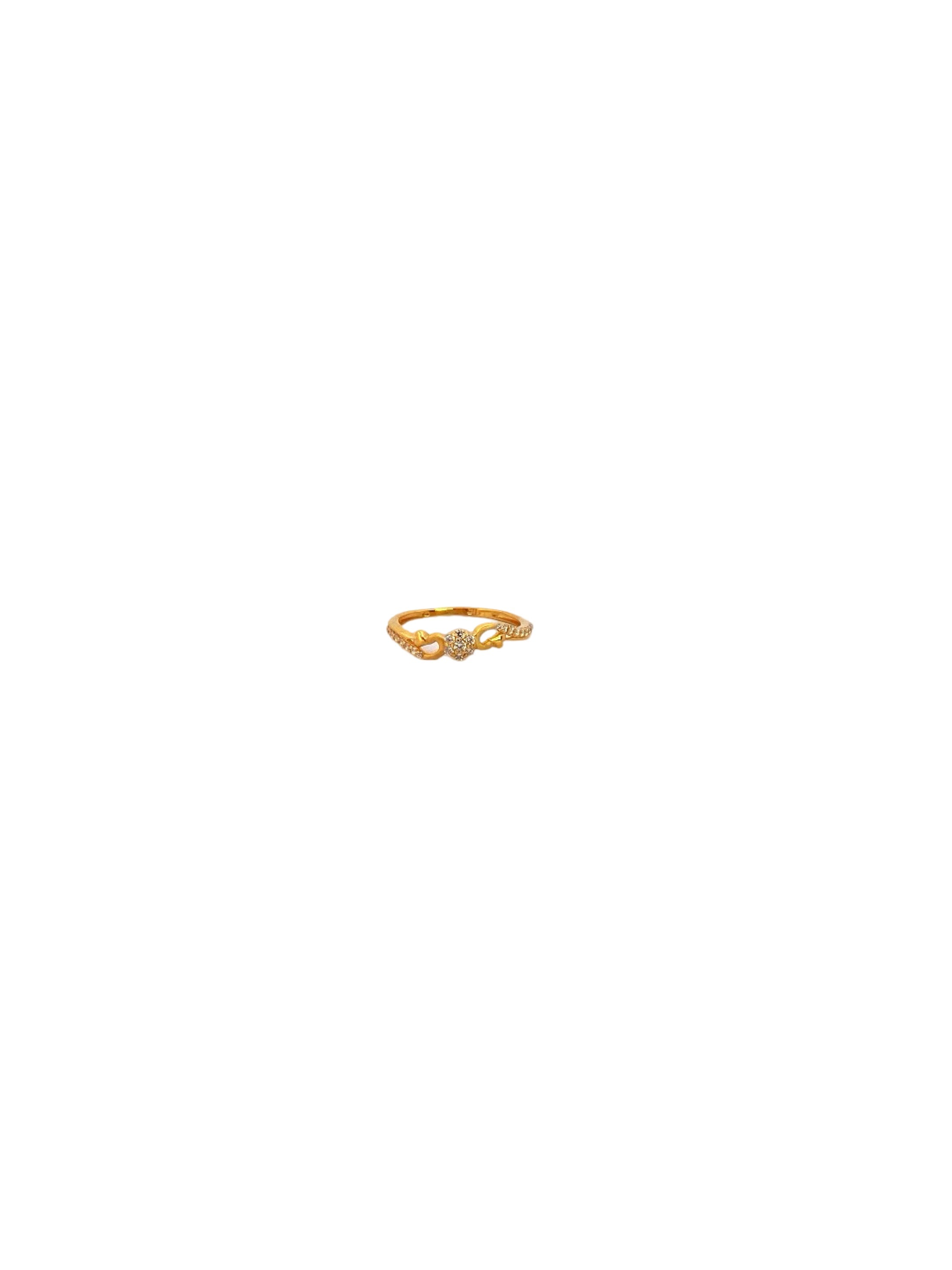22K Gold CZ Designer Ladies Ring