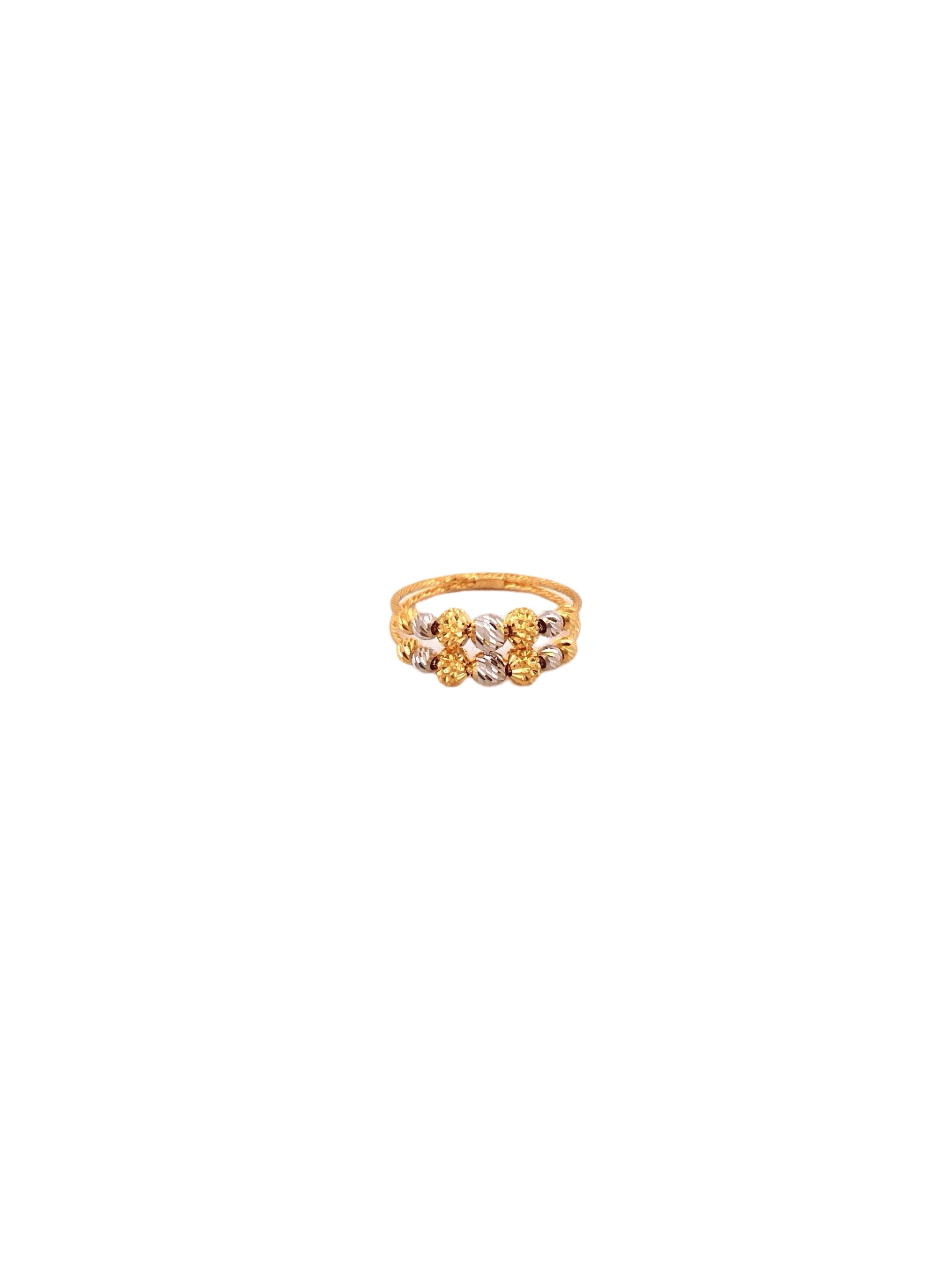 22K Gold Two-tone Designer Ladies Ring