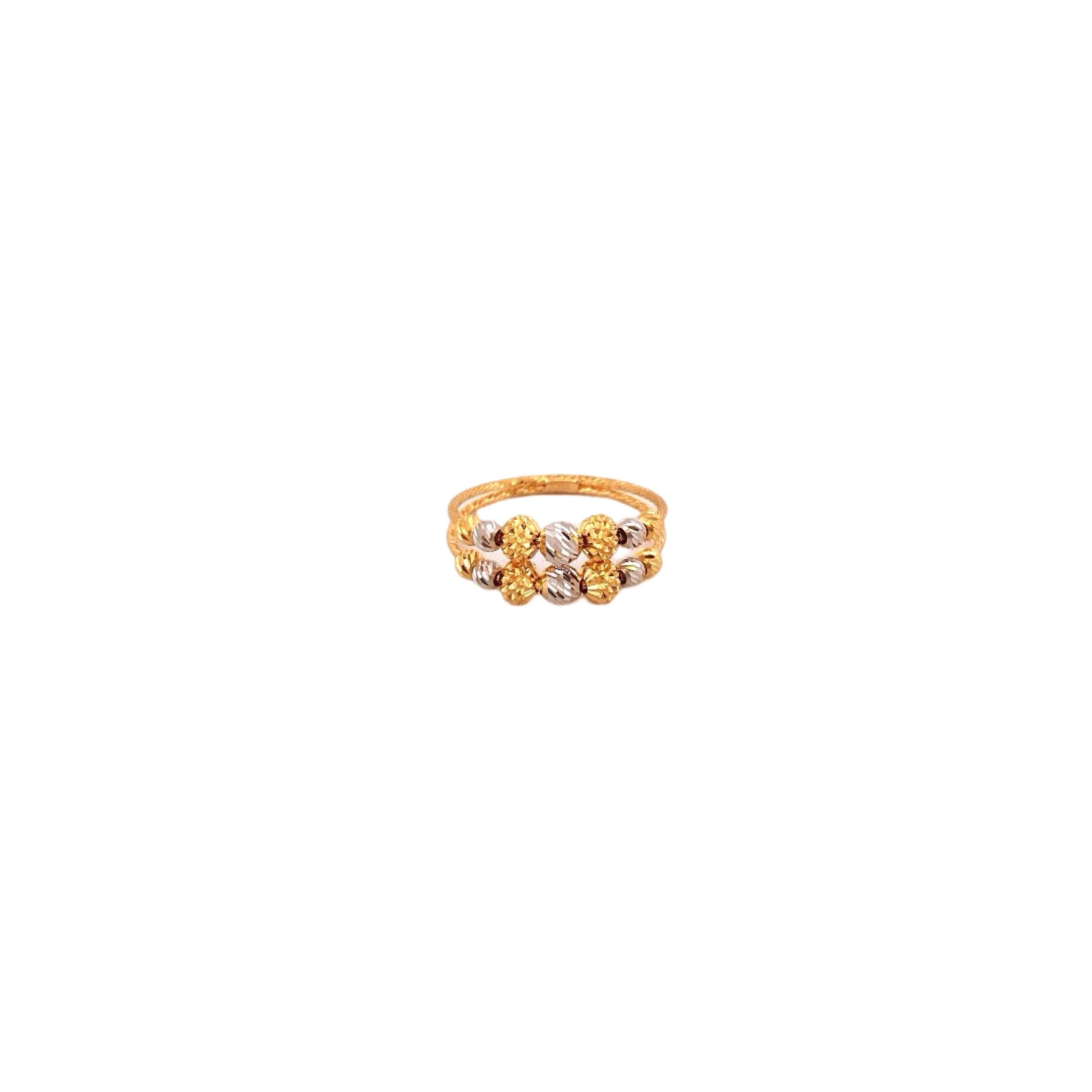 22K Gold Two-tone Designer Ladies Ring