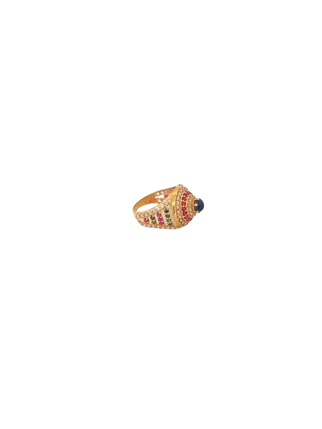 22K Gold Multi-Colour CZ Designer Ladies Ring