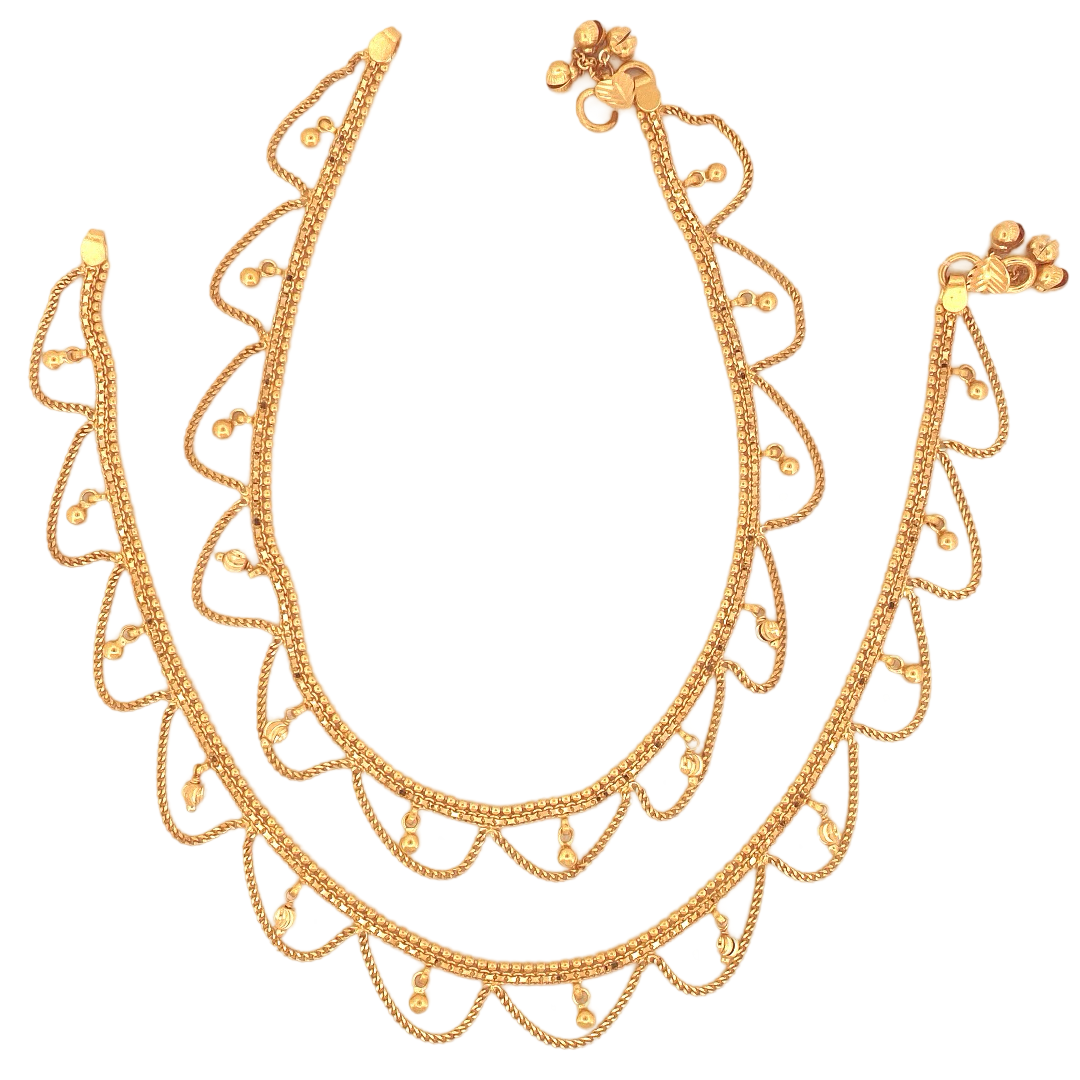 22K Gold Designer Ladies Anklet