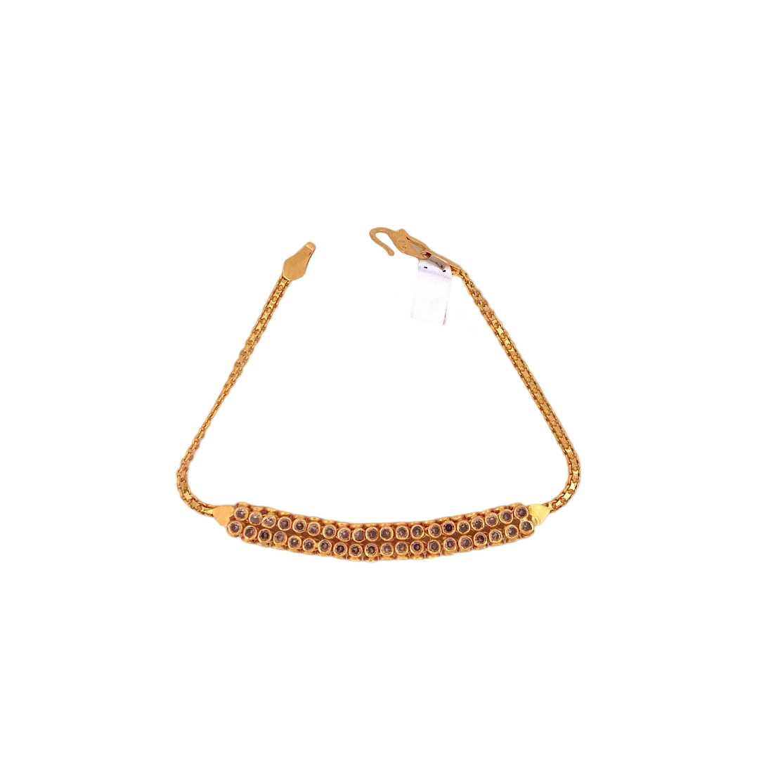 22K Gold CZ Designer Ladies Bracelet