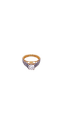 22K Gold CZ Solitaire Designer Ladies Ring
