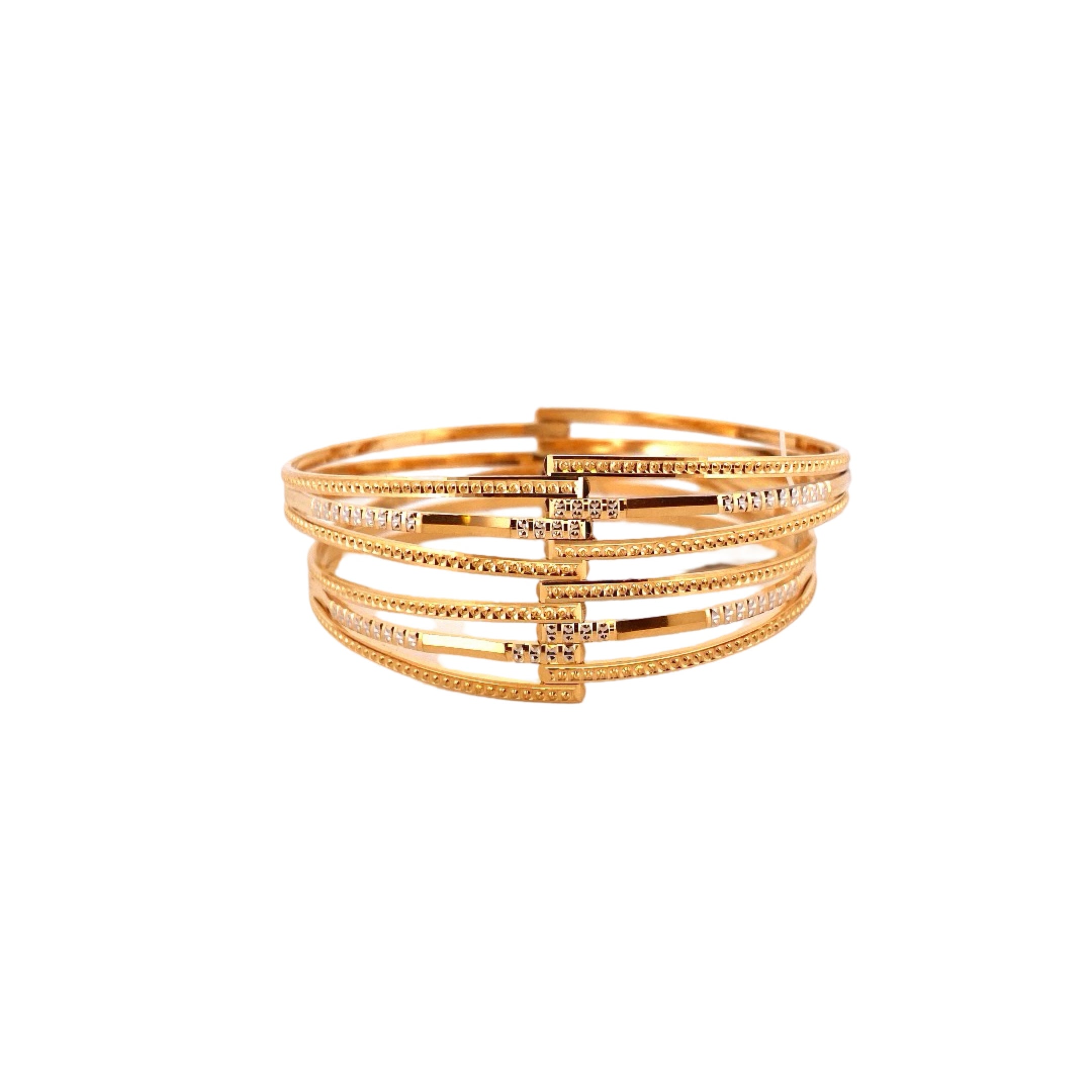 22K Gold Two-tone Designer 2 Pieces Set Of Bangles