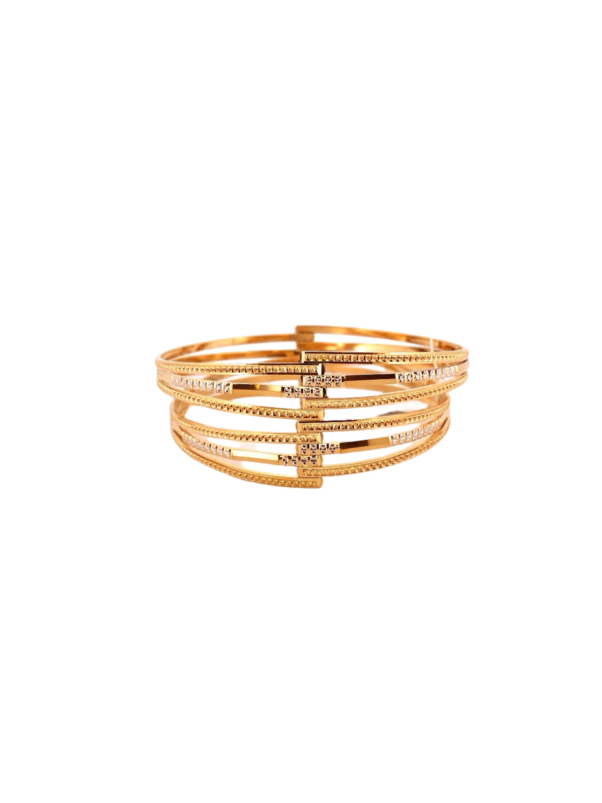 22K Gold Two-tone Designer 2 Pieces Set Of Bangles