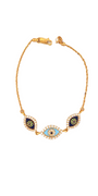22K Gold CZ Evil Eye Designer Ladies Bracelet