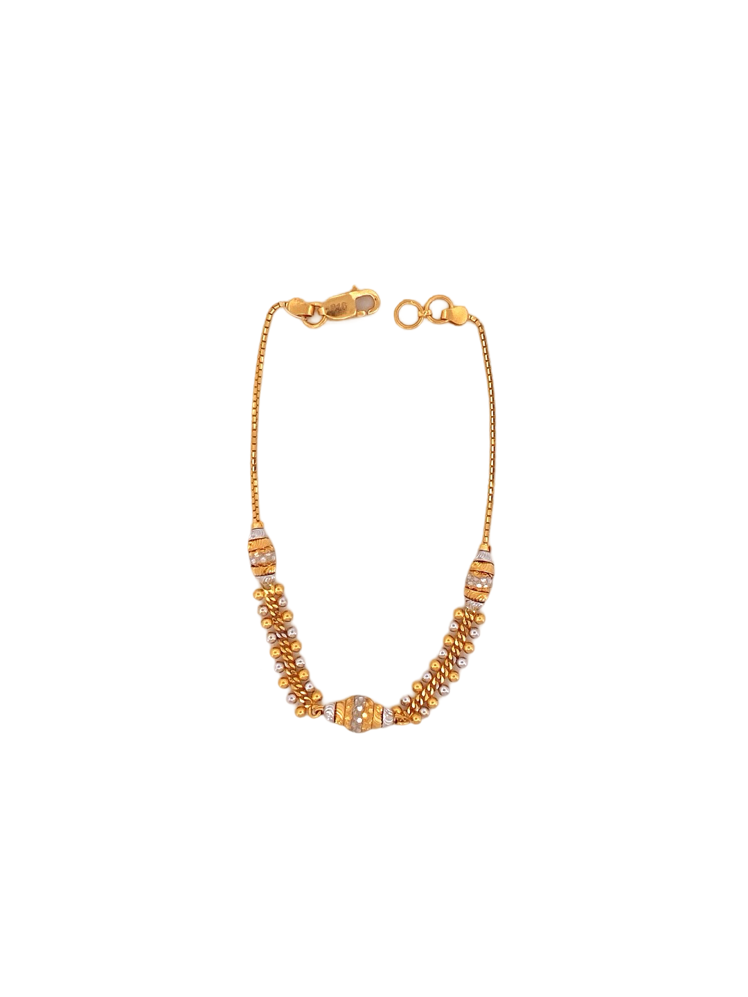 22K Gold Two-tone Designer Ladies Bracelet