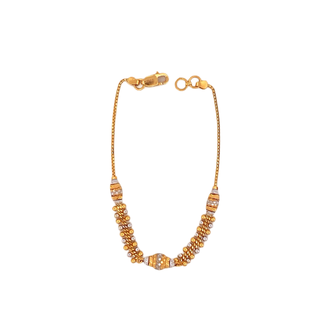 22K Gold Two-tone Designer Ladies Bracelet