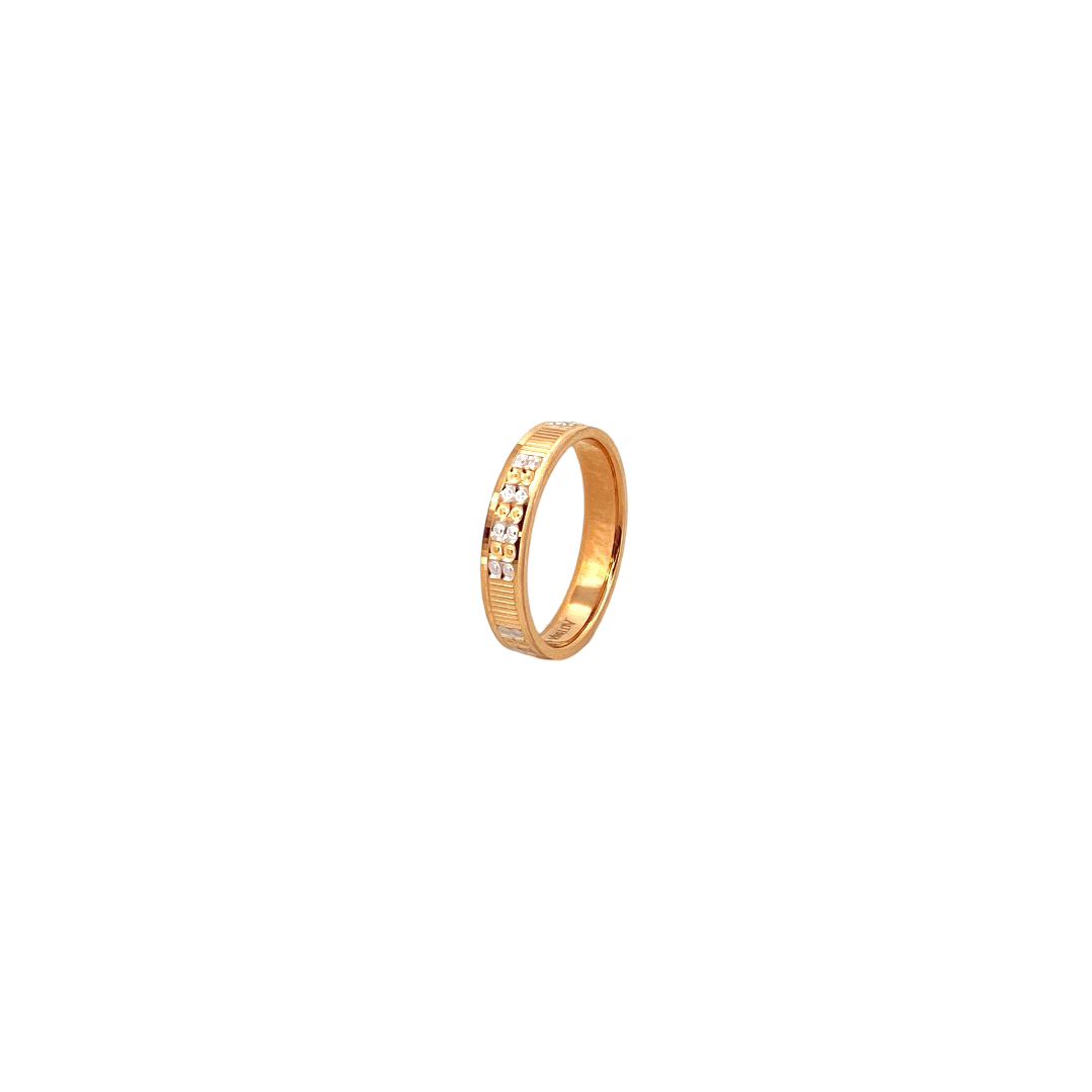 22K Gold Two-tone Designer Band