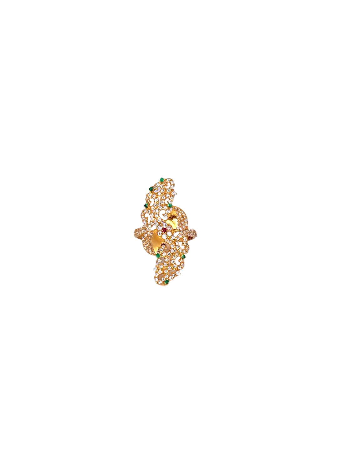 22K Gold CZ Designer Ladies Ring