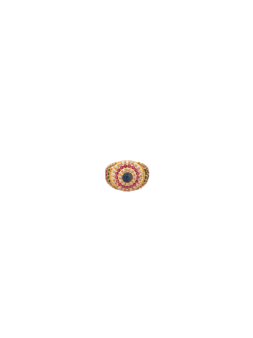22K Gold Multi-Colour CZ Designer Ladies Ring