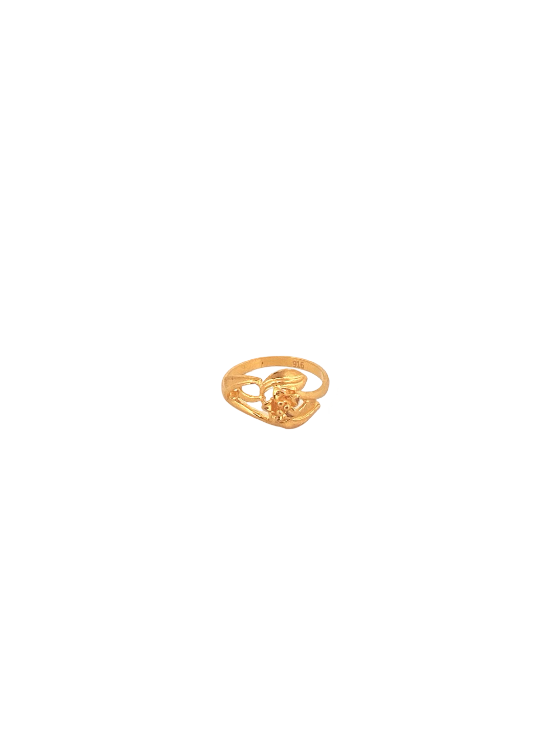 22K Gold Laser Cut Flower Designer Ladies Ring