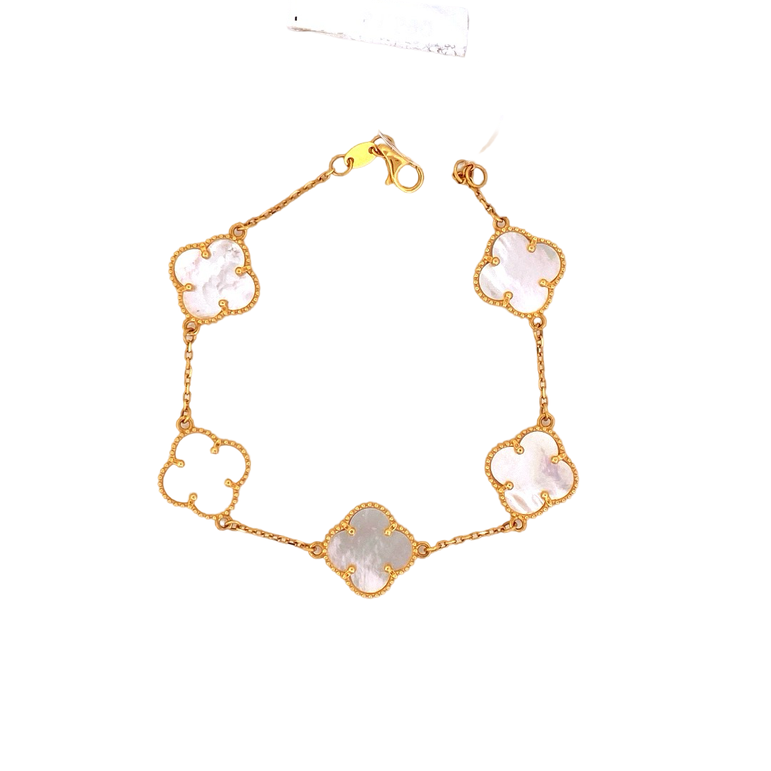 22K Gold Flower Designer Ladies Bracelet