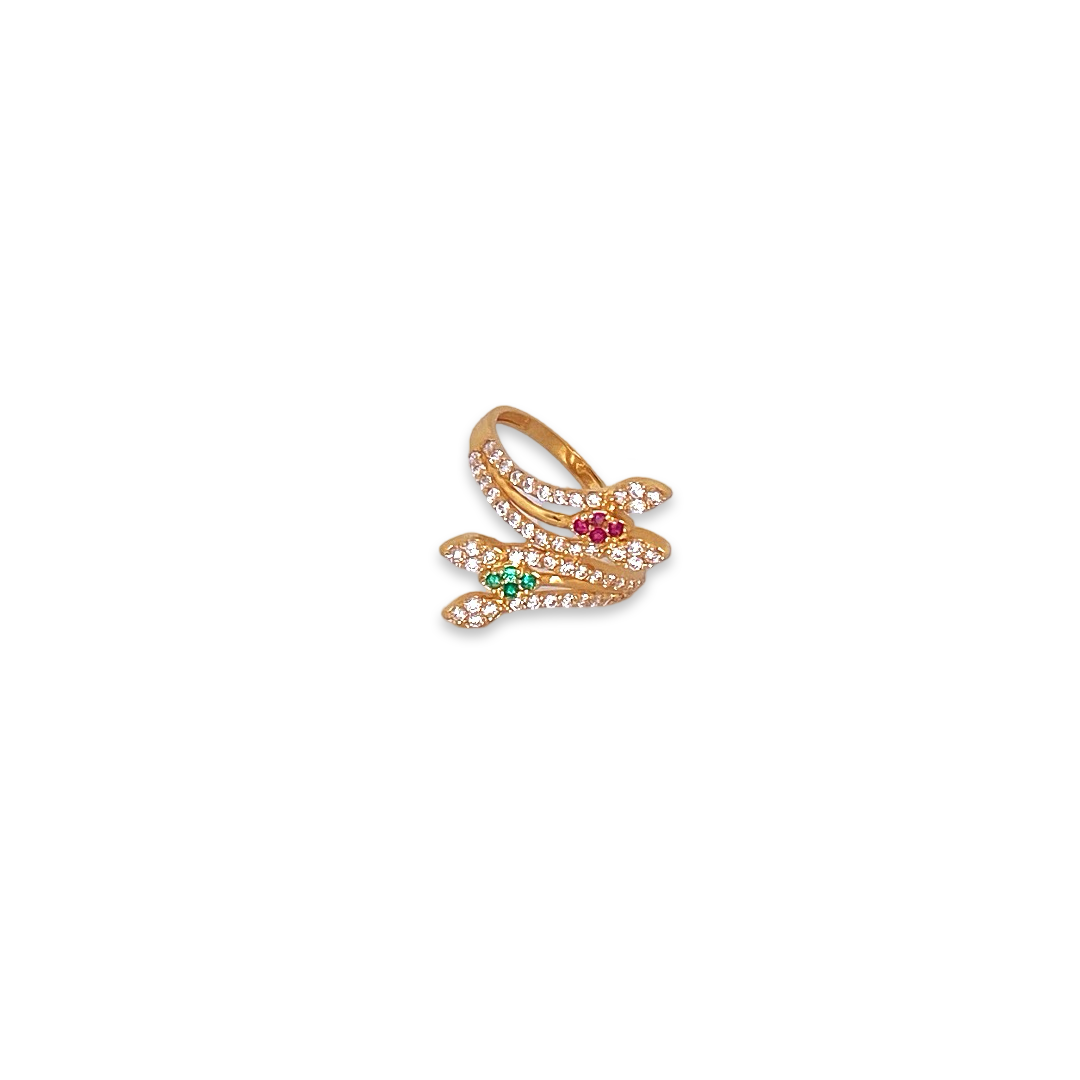 22K Gold CZ Designer Ladies Ring