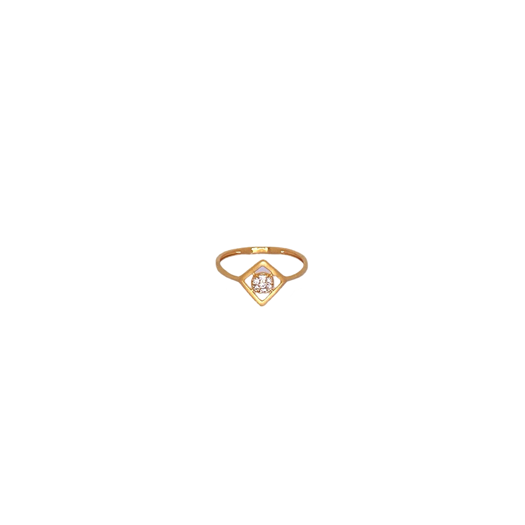 22K Gold CZ Designer Ladies Ring