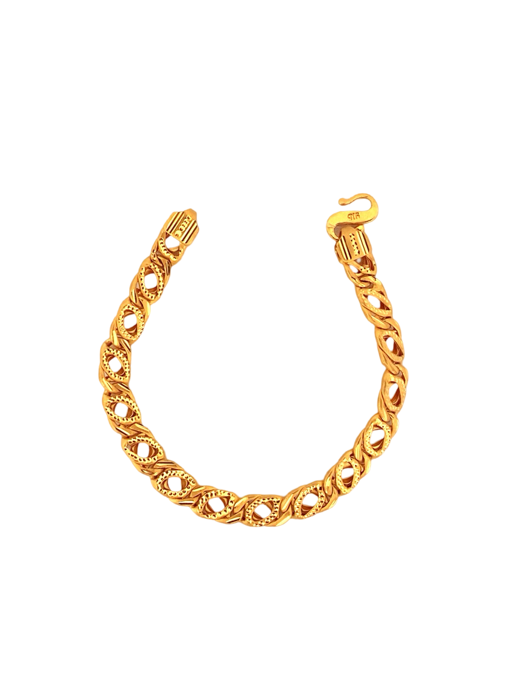 22K Gold Cuban Link Designer Men's Bracelet