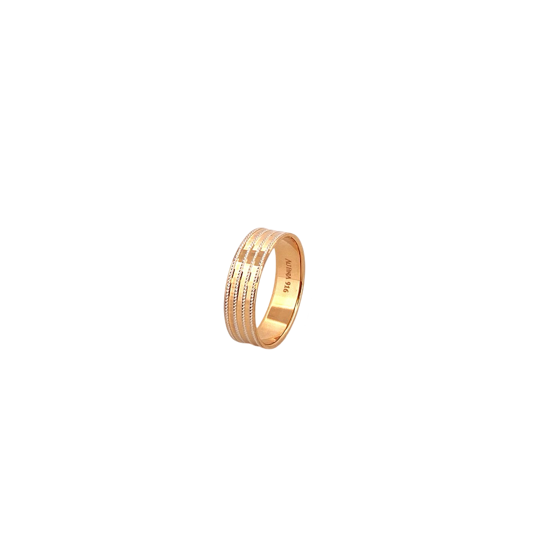 22K Gold Two-tone Designer Band