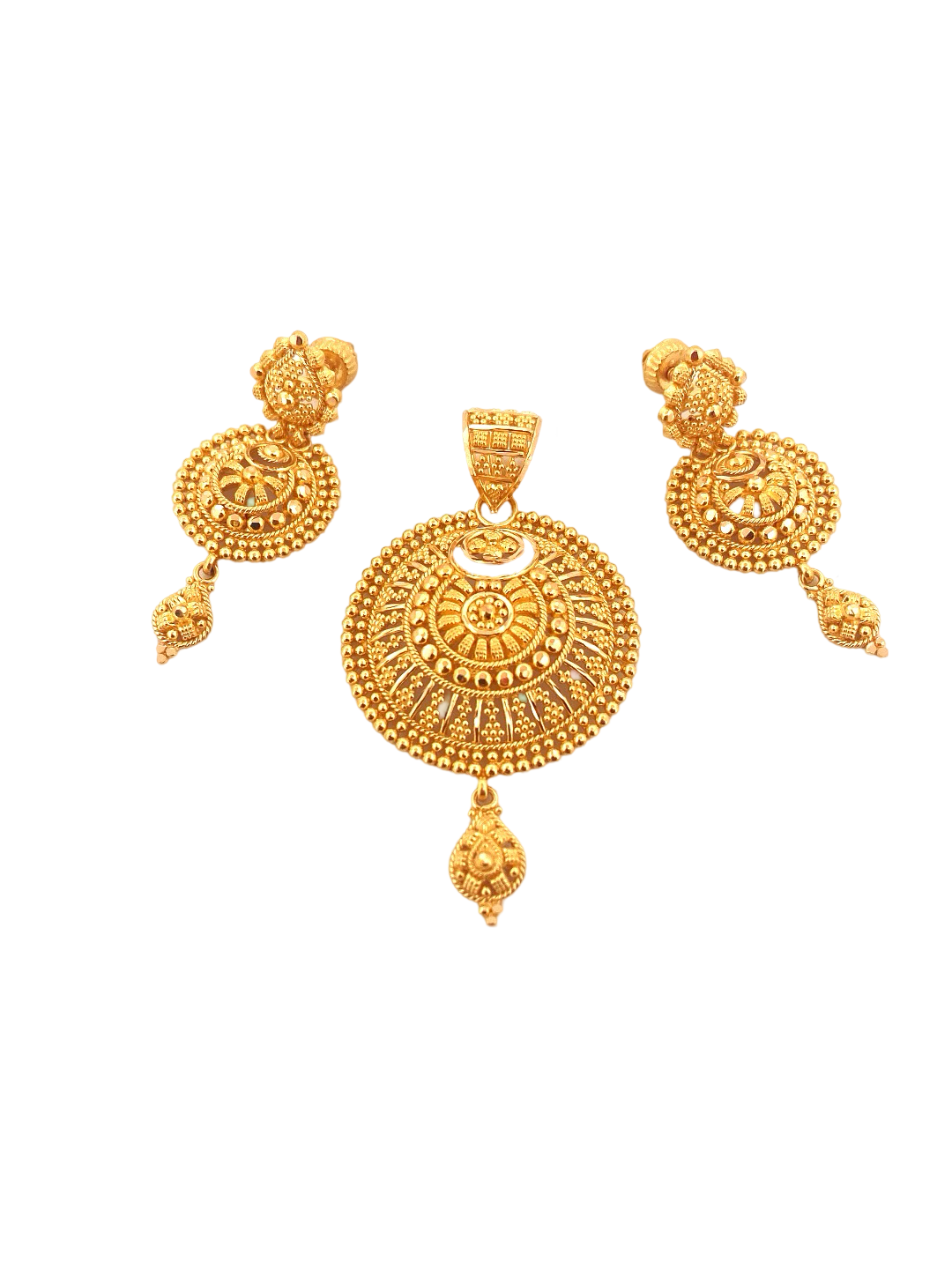 22K Gold Designer Pendant Set