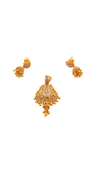 22K Gold Two-tone Designer Pendant Set