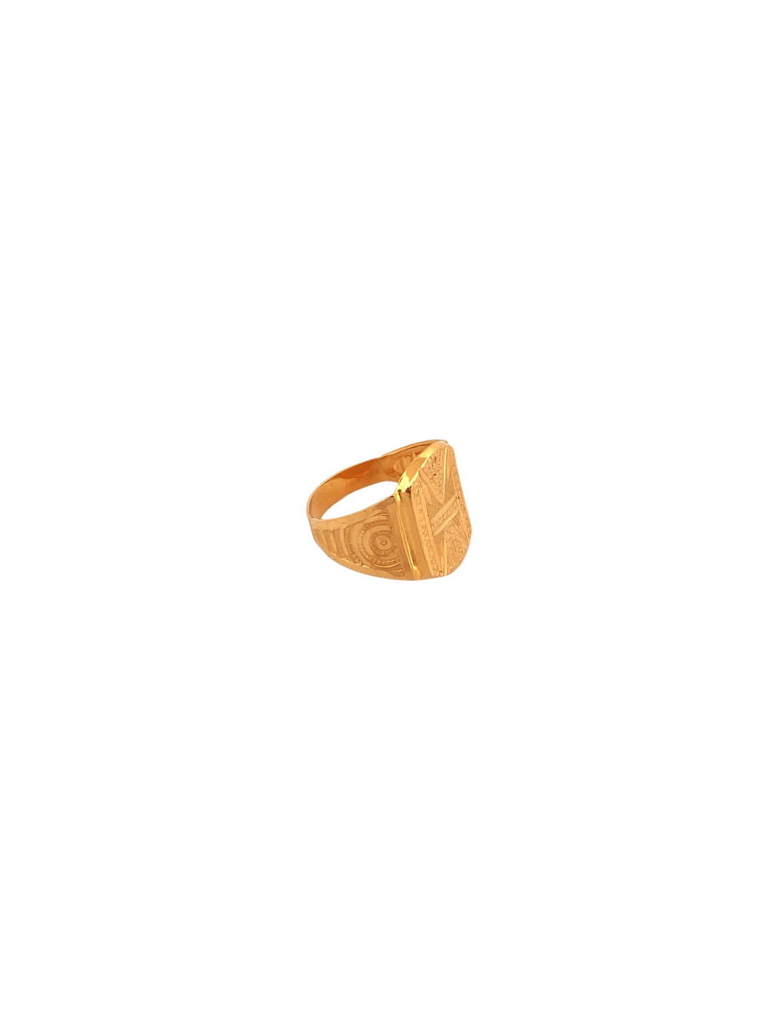 22K Gold Laser Cut Designer Men's Ring