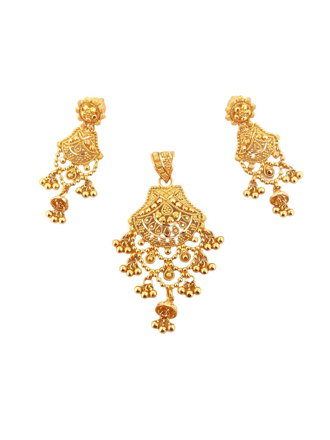 22K Gold Designer Pendant Set