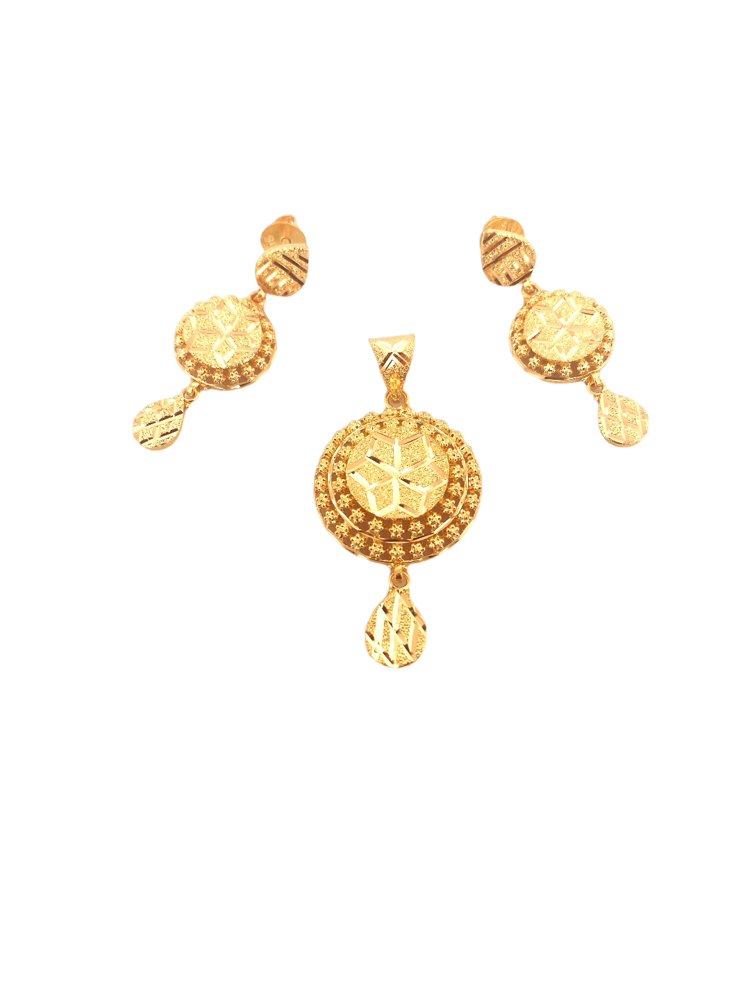 22K Gold Designer Pendant Set