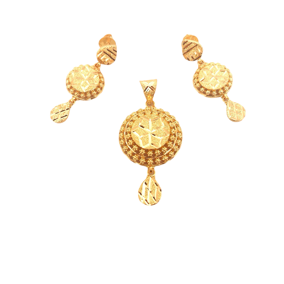 22K Gold Designer Pendant Set