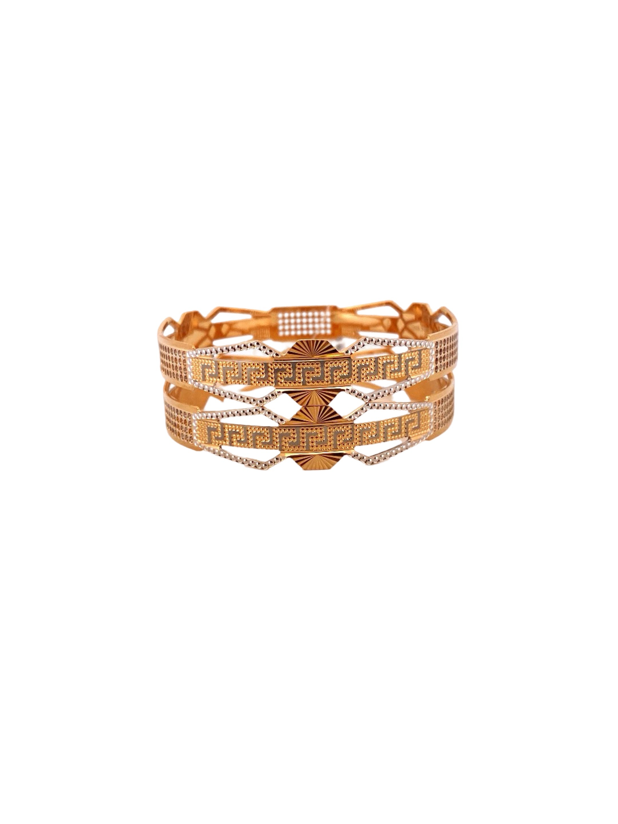 22K Gold Two-tone Designer 2 Pieces Set Of Bangles