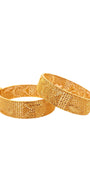 22K Gold Designer 2 Pieces Set Of Ladies Screw Bangles