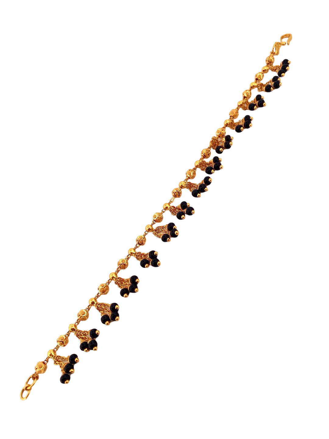22K Gold Black Bead Designer Ladies Bracelet