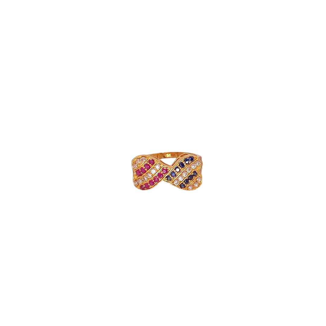 22K Gold CZ Designer Ladies Ring