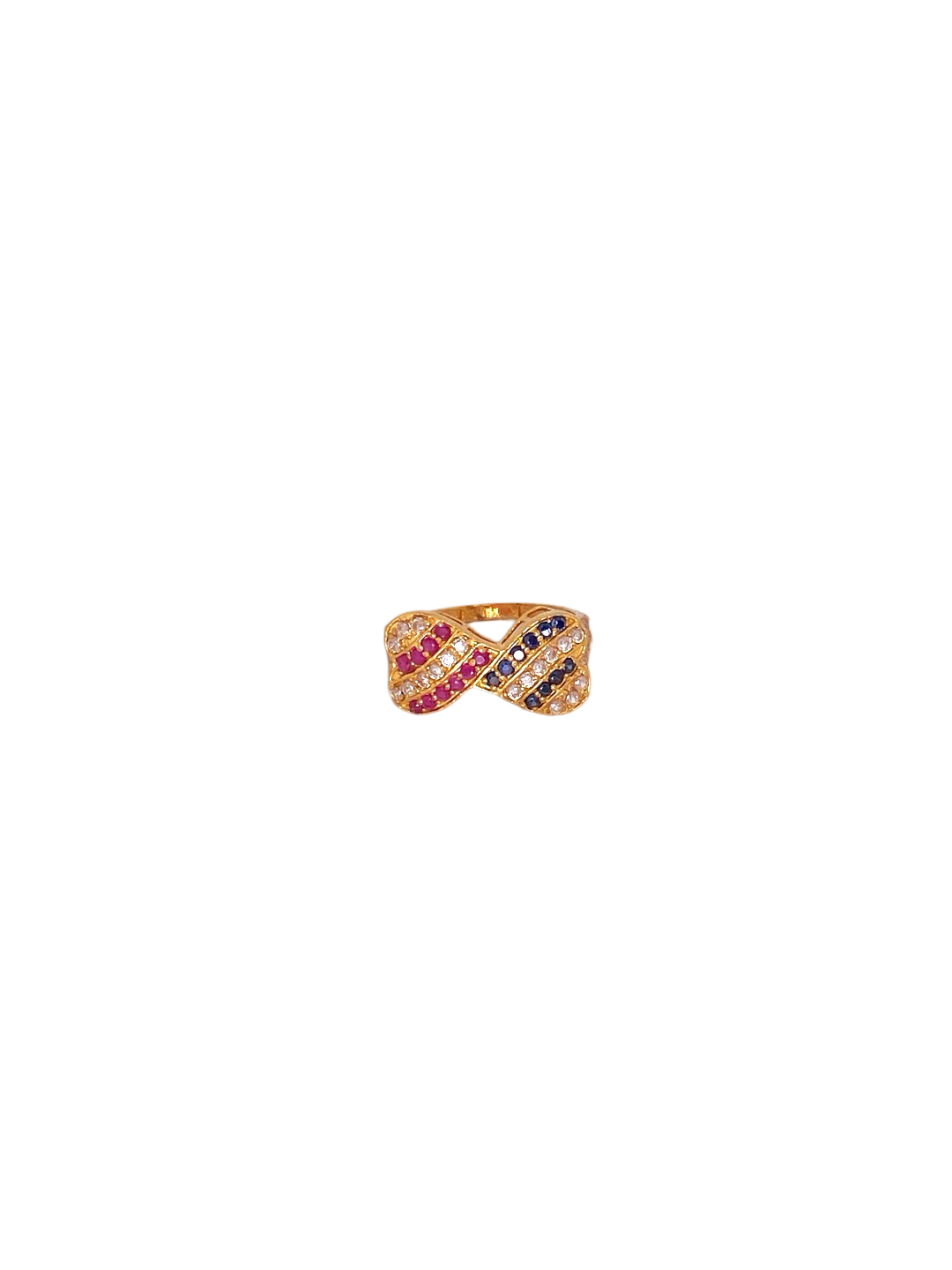 22K Gold CZ Designer Ladies Ring