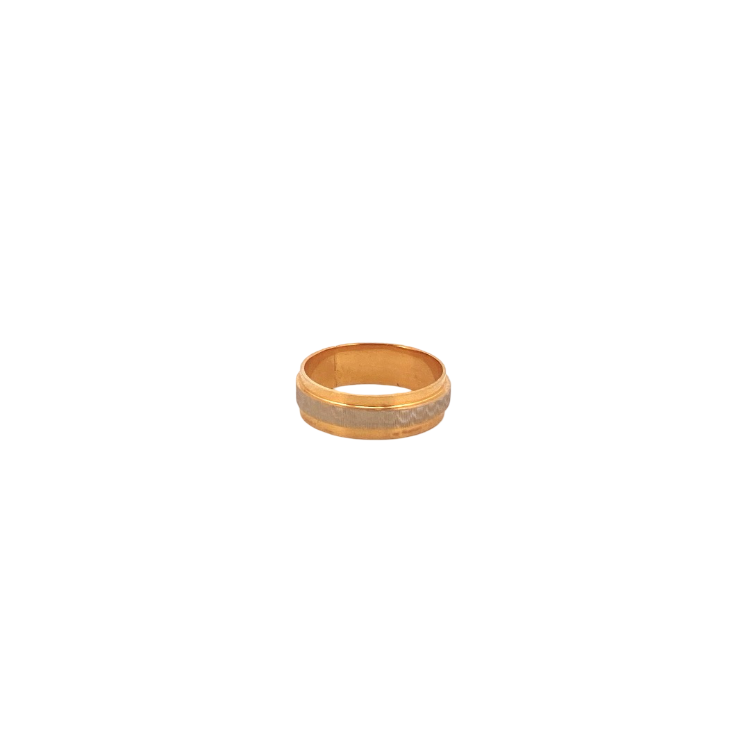 22K Gold Two-tone Designer Band