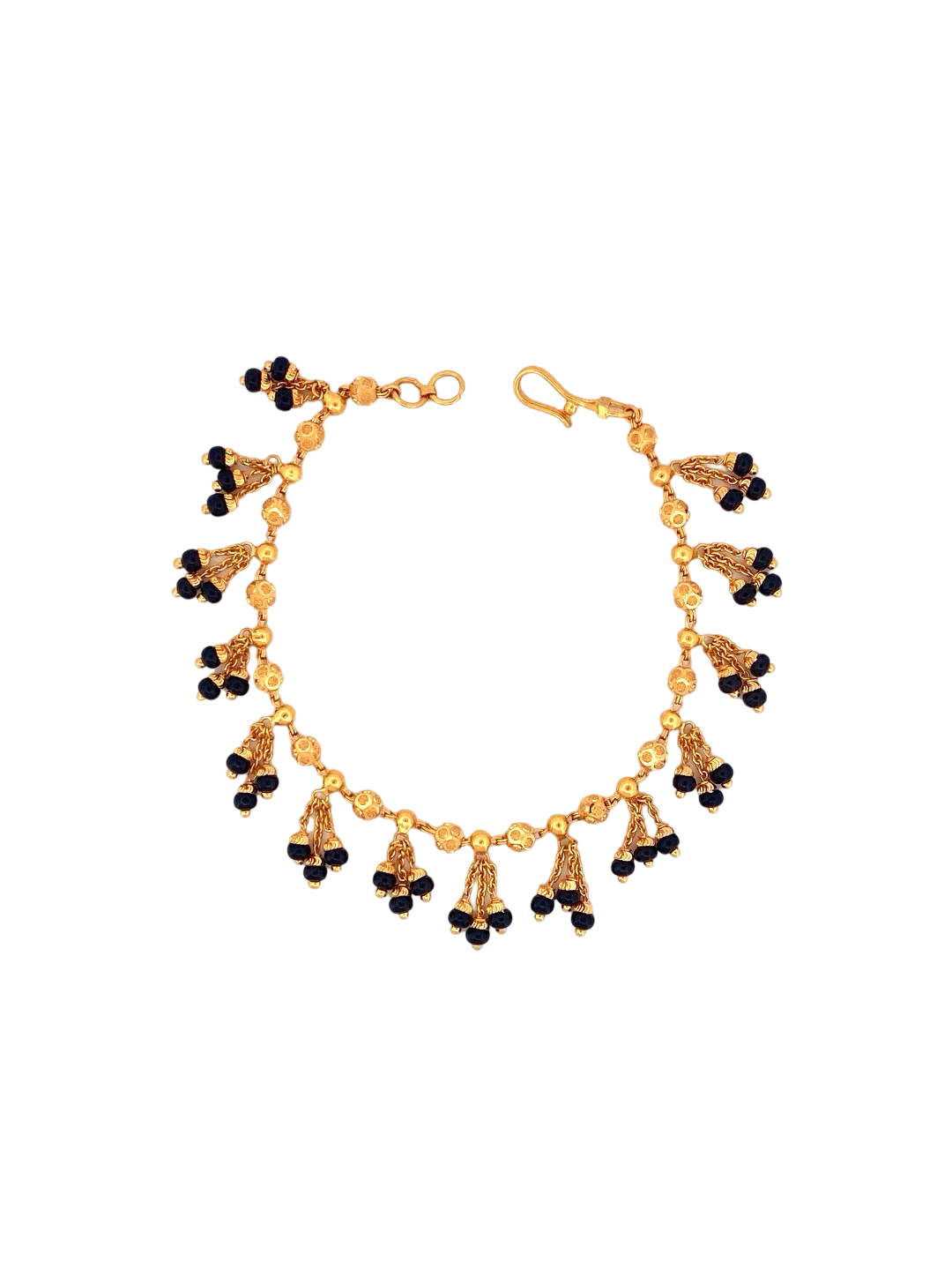 22K Gold Black Bead Designer Ladies Bracelet